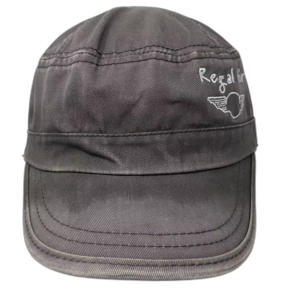 Ouray Army Cap Hat Gray White One Size Regal Air Winged Logo Cotton Strapback